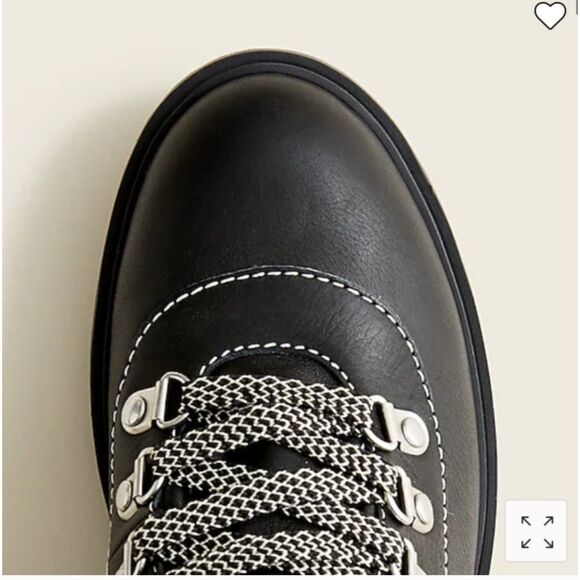 NEW J. Crew Black Leather Hiking Boots - Picture 5 of 13
